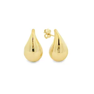 9ct Yellow Gold Medium Tear Drop Stud Earrings GEAR315