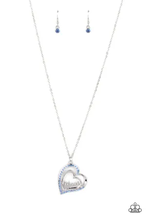 A Mother's Heart Blue Paparazzi Necklace