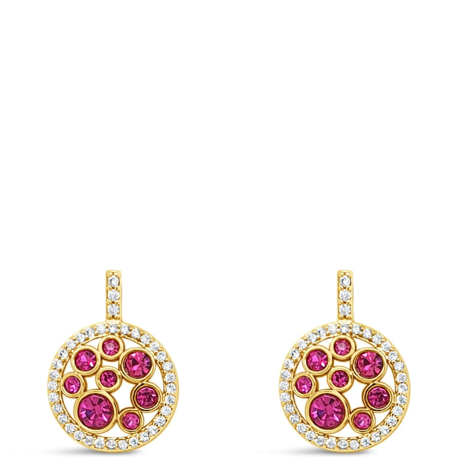 Absolute Gold & Pink Design Drop Earrings