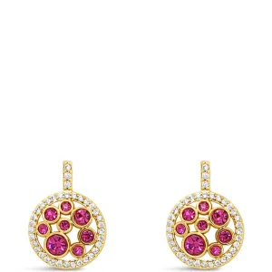 Absolute Gold & Pink Design Drop Earrings