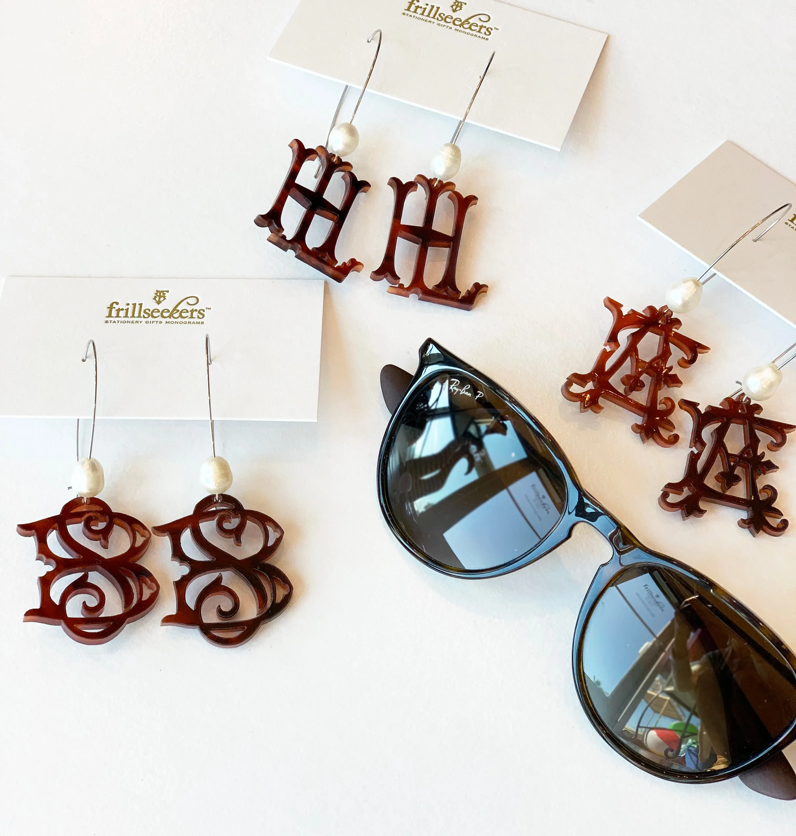 Acrylic Monogram Earrings