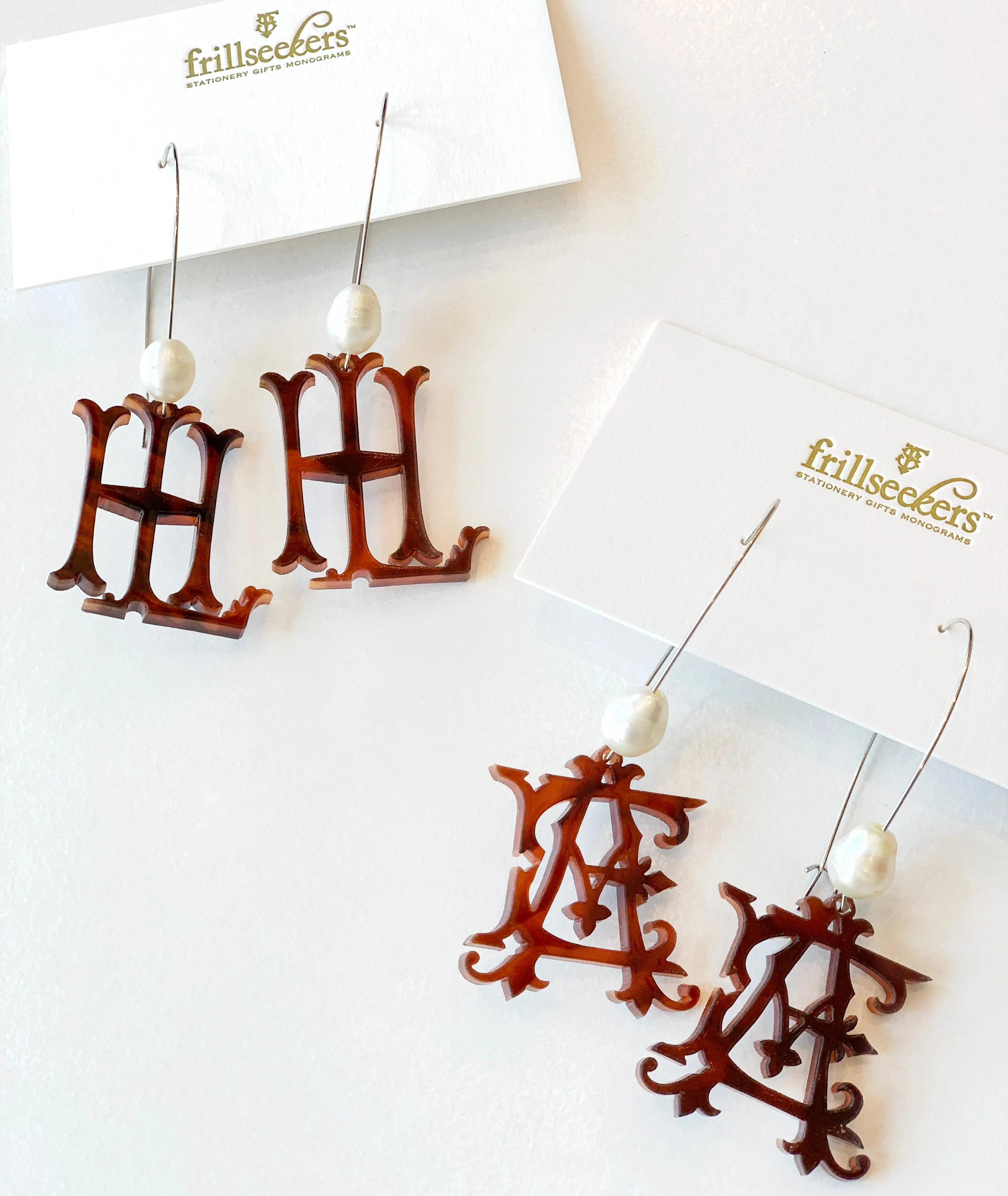 Acrylic Monogram Earrings