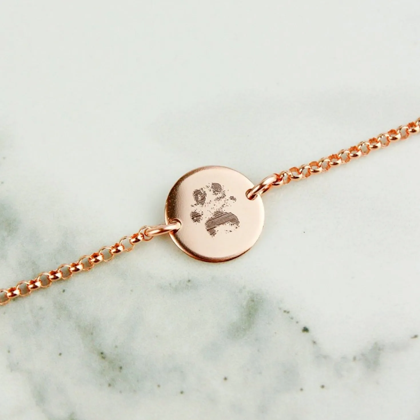 Actual Paw Print Disc Bracelet