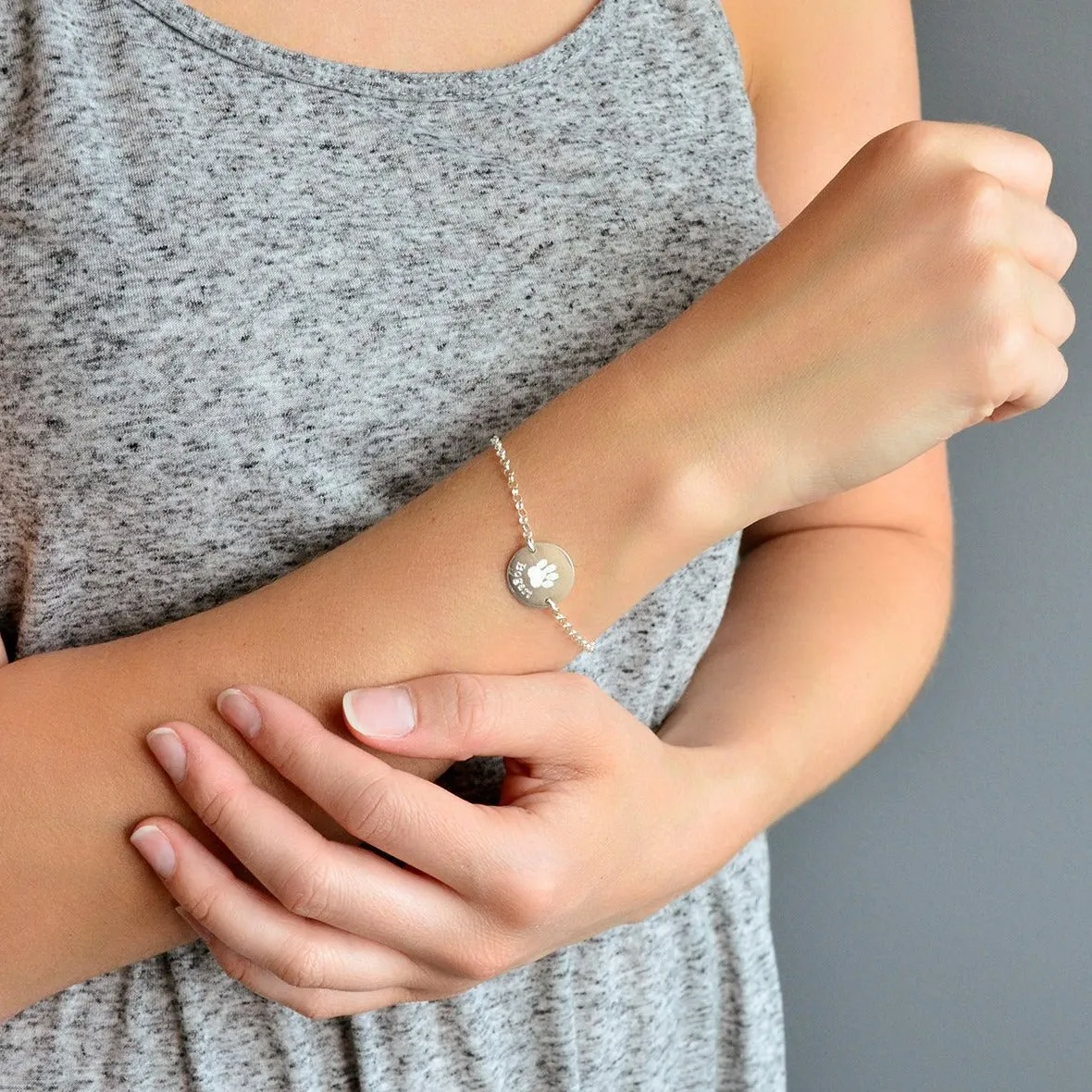 Actual Paw Print Disc Bracelet