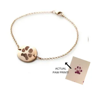 Actual Paw Print Disc Bracelet