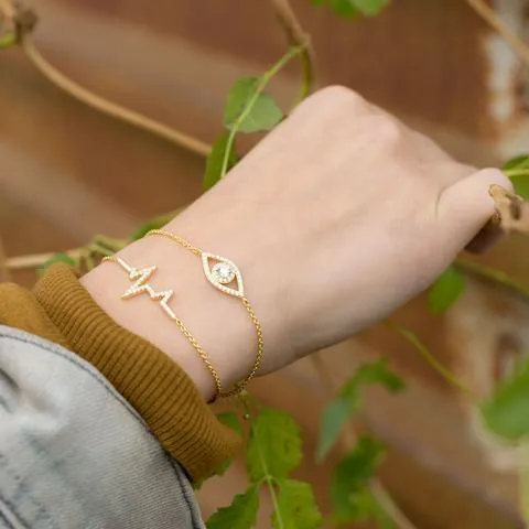 Adjustable CZ Eye Bracelet