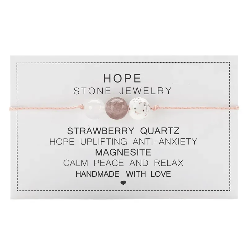 Adjustable 'Hope' Natural Stone Wish / Friendship Bracelet