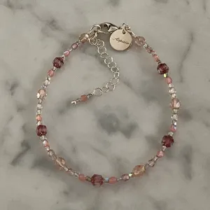 Adjustable "Desert Bloom" Brilliant Lights Glass Collection Strung Bracelet by Arpaia in Sterling Silver with Czech Glass