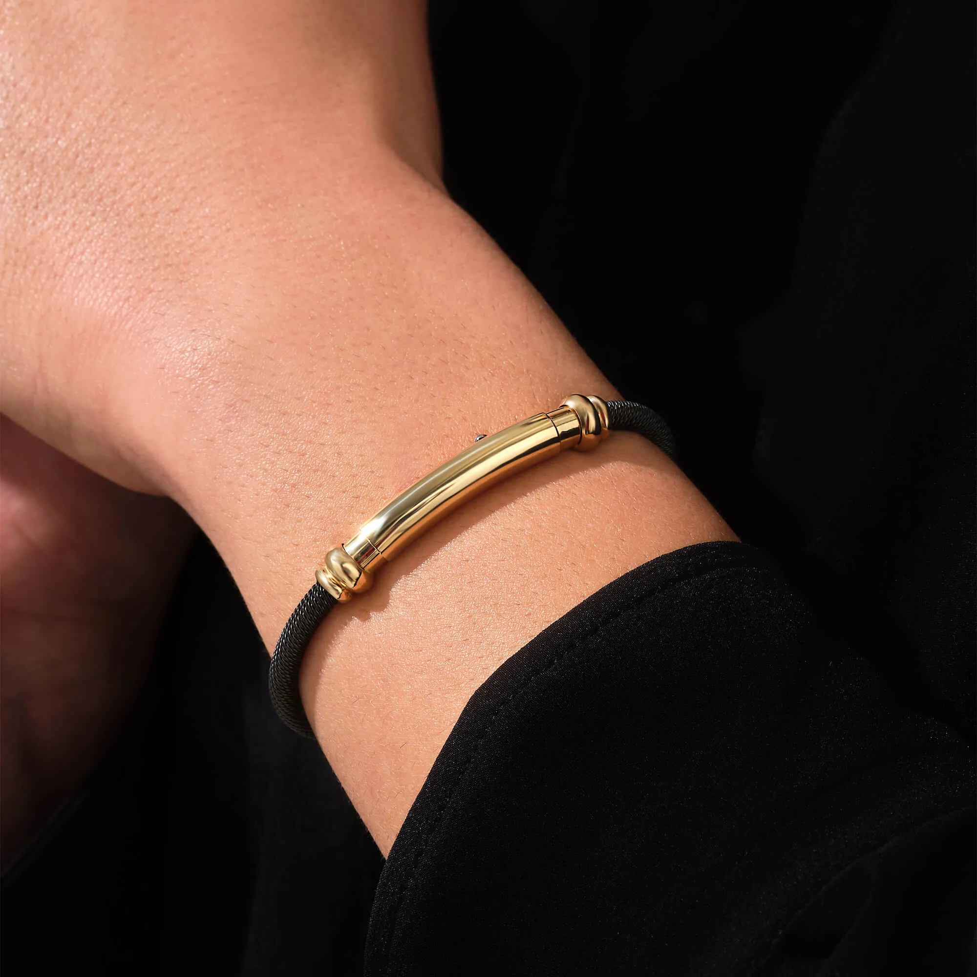 Adjustable Signature Bangle Bracelet in Gold