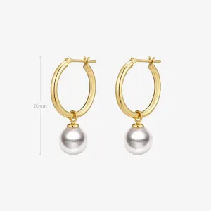 Akoya Pearl 18K Gold Convertible Hoop Earrings