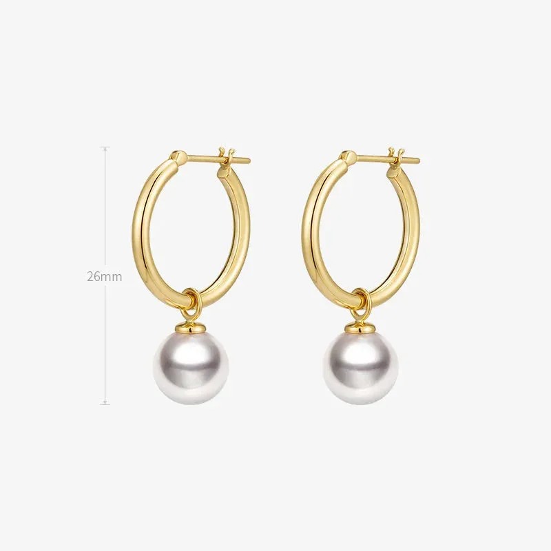 Akoya Pearl 18K Gold Convertible Hoop Earrings