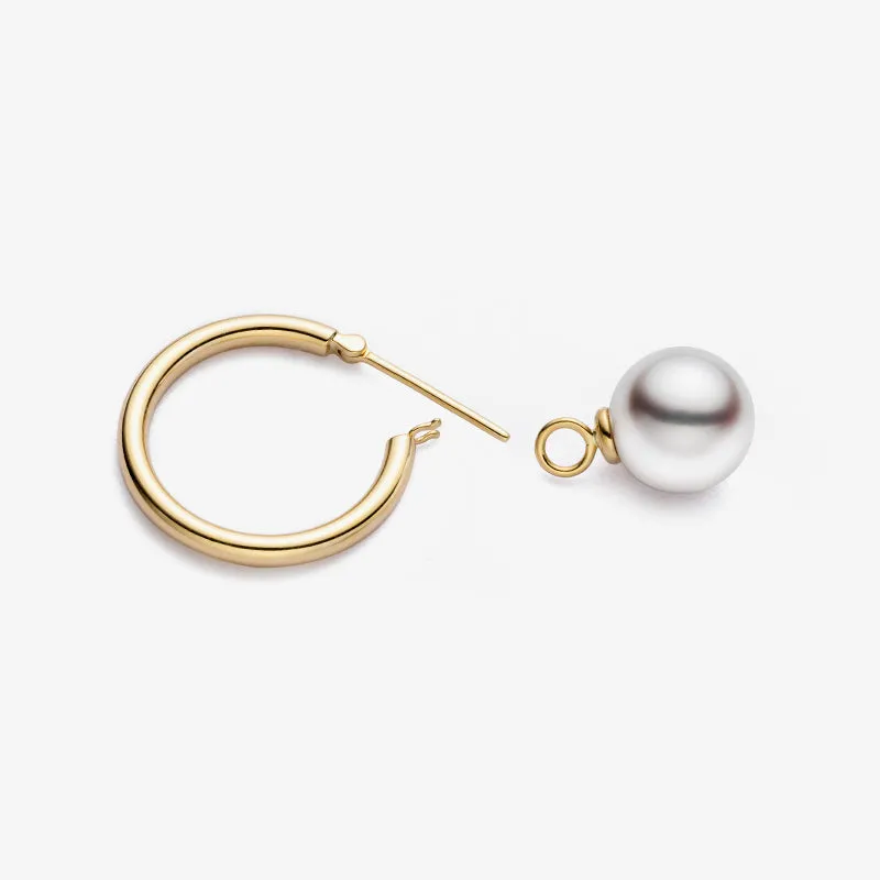 Akoya Pearl 18K Gold Convertible Hoop Earrings