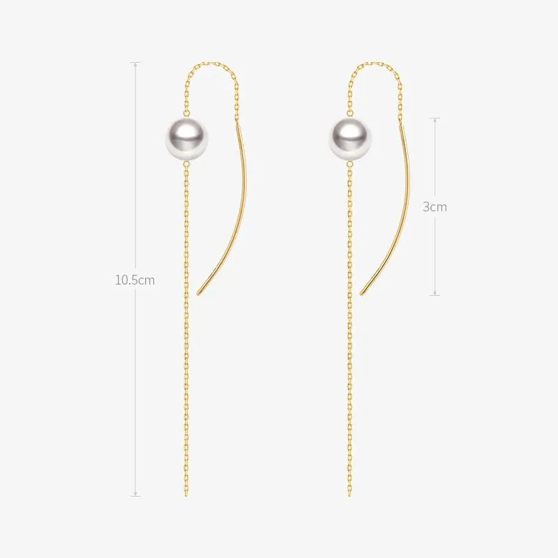 Akoya Pearl 18K Gold Ethereal Dangle Earrings