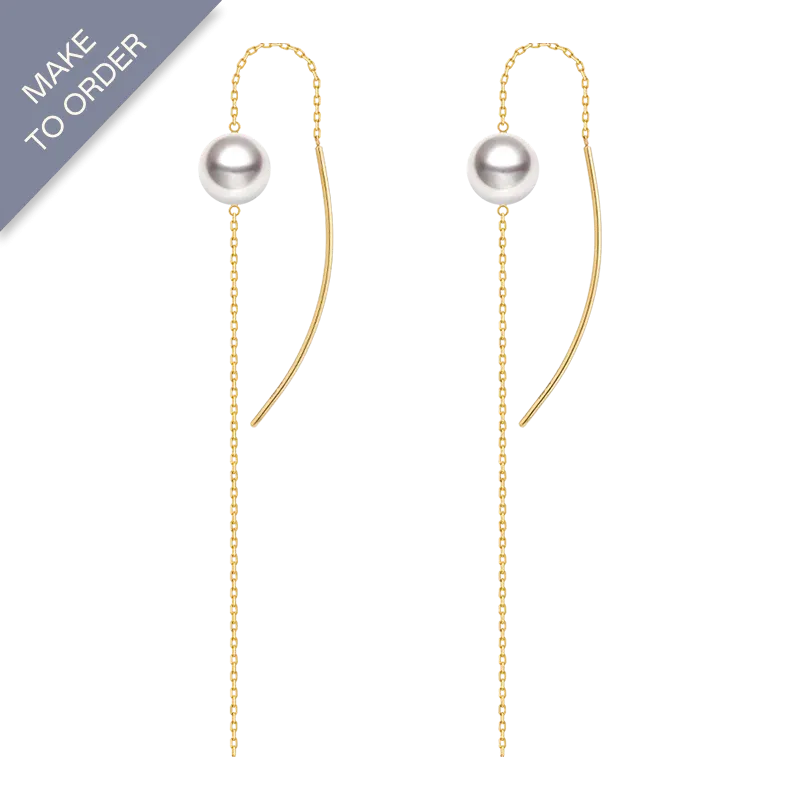 Akoya Pearl 18K Gold Ethereal Dangle Earrings