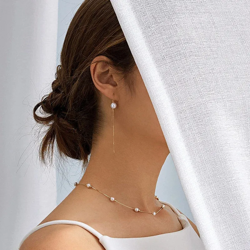 Akoya Pearl 18K Gold Ethereal Dangle Earrings