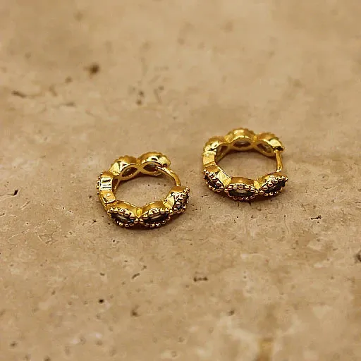AMELIA HOOP EARRING - AQUAMARINE/GOLD