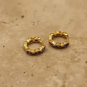 AMELIA HOOP EARRING - AQUAMARINE/GOLD