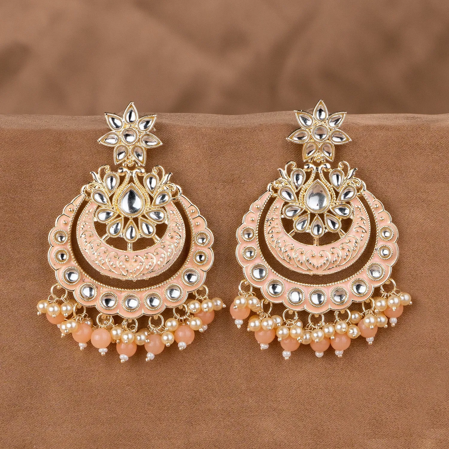 Amrita Peach Kundan Earring