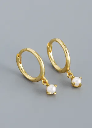 Andcopenhagen - Earrings hoops - 18 carat Gold plated 925 sterling silver - Monica Pearl