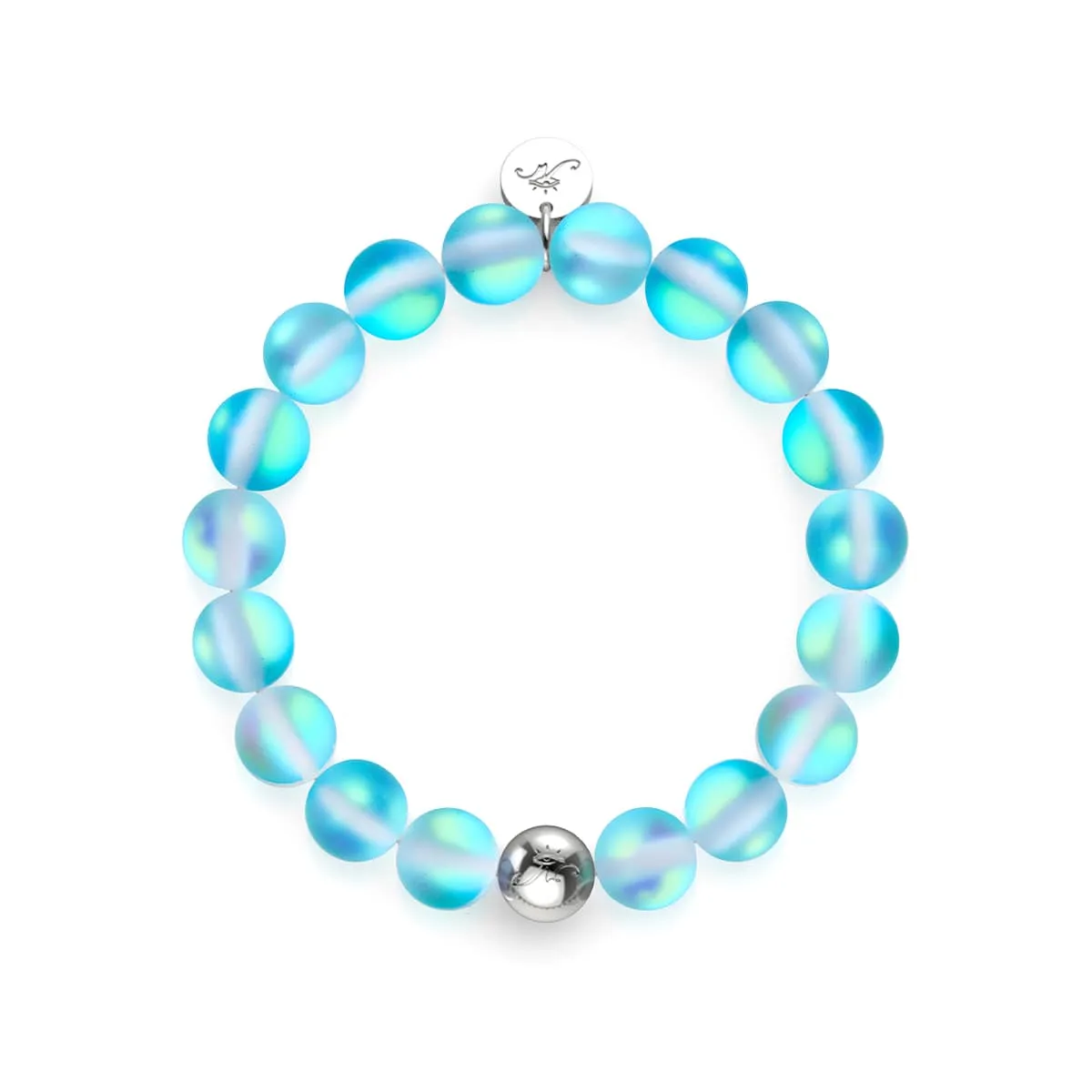 Aquamarine | Silver | Mermaid Glass Statement Bracelet