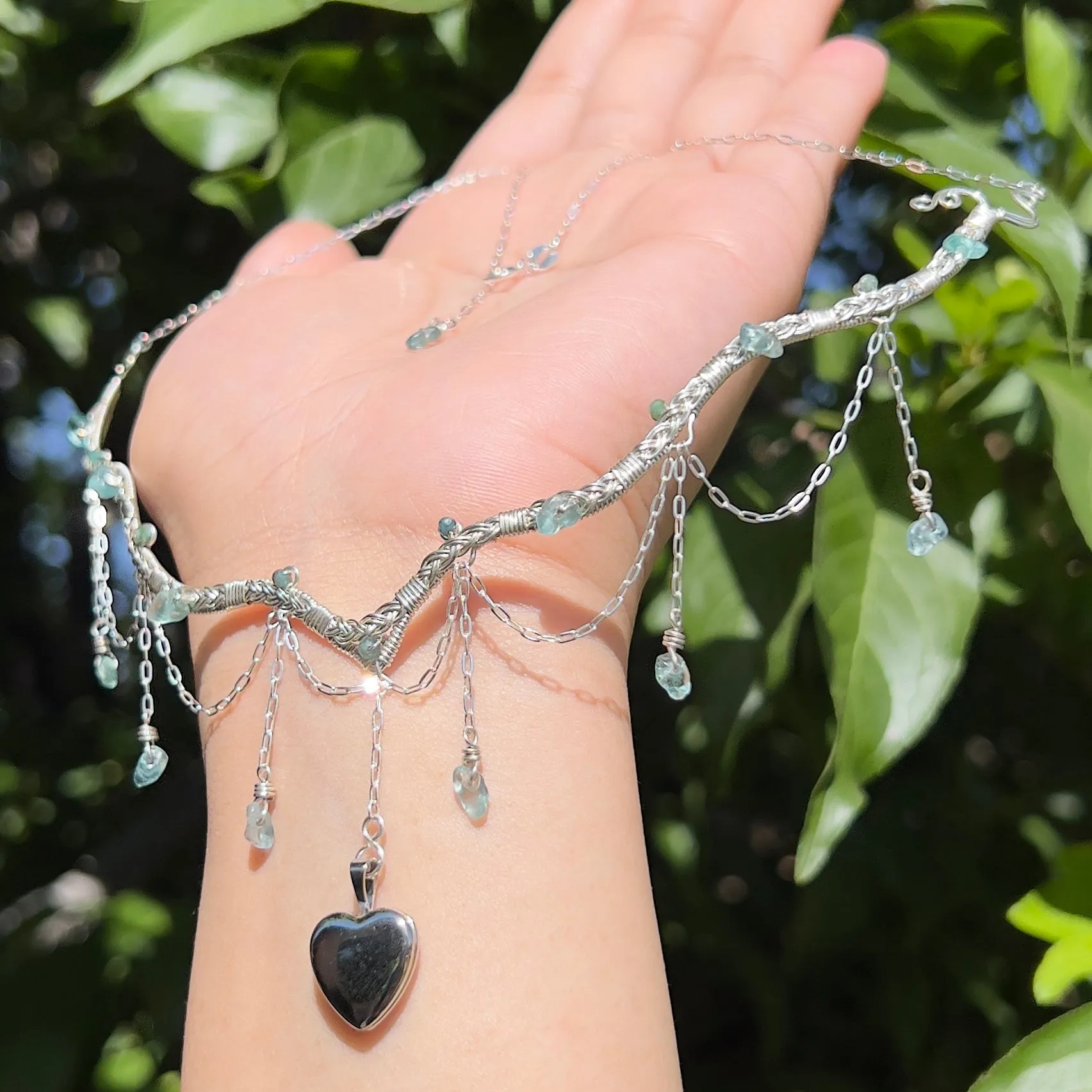 Astraea Lovers Locket in Blue Apatite .925 Sterling Silver ✵