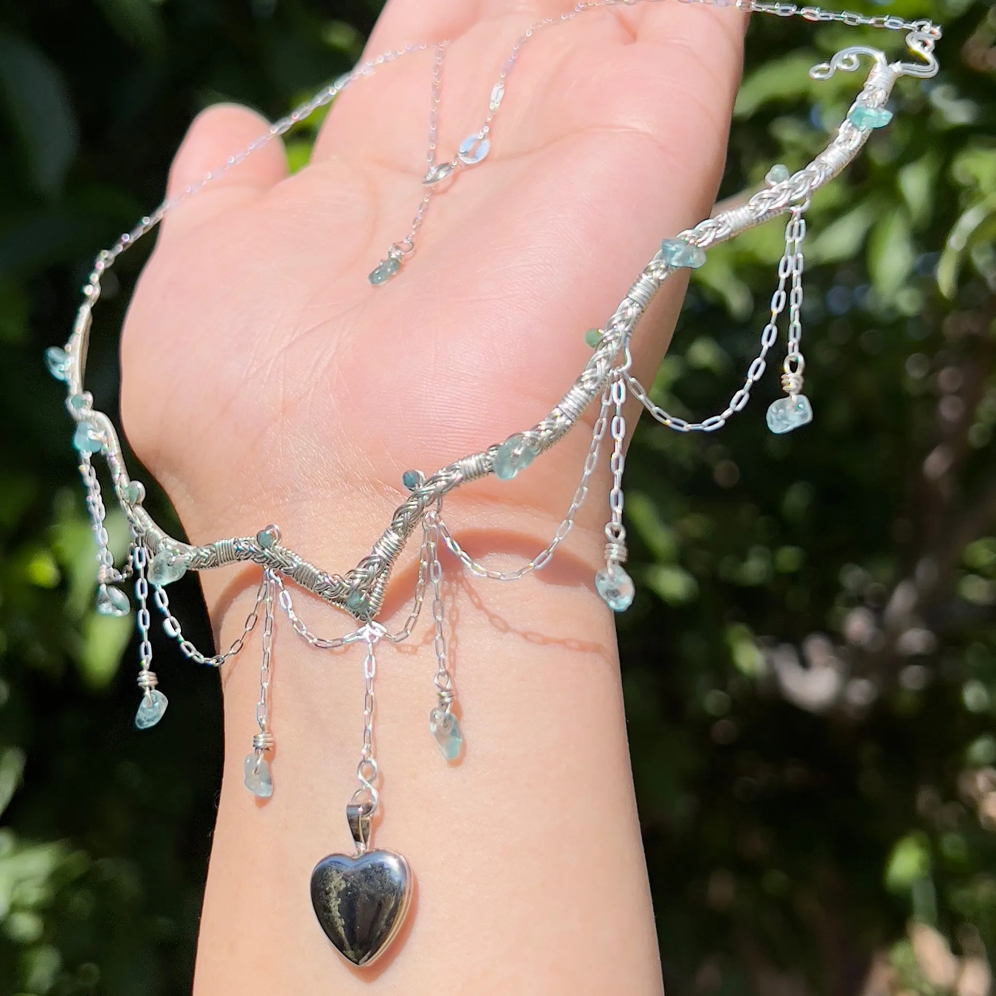 Astraea Lovers Locket in Blue Apatite .925 Sterling Silver ✵