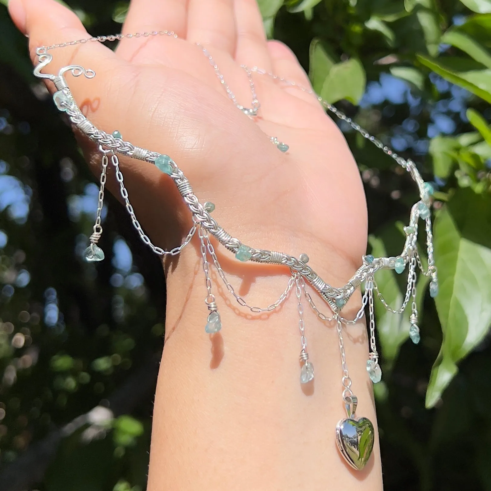 Astraea Lovers Locket in Blue Apatite .925 Sterling Silver ✵