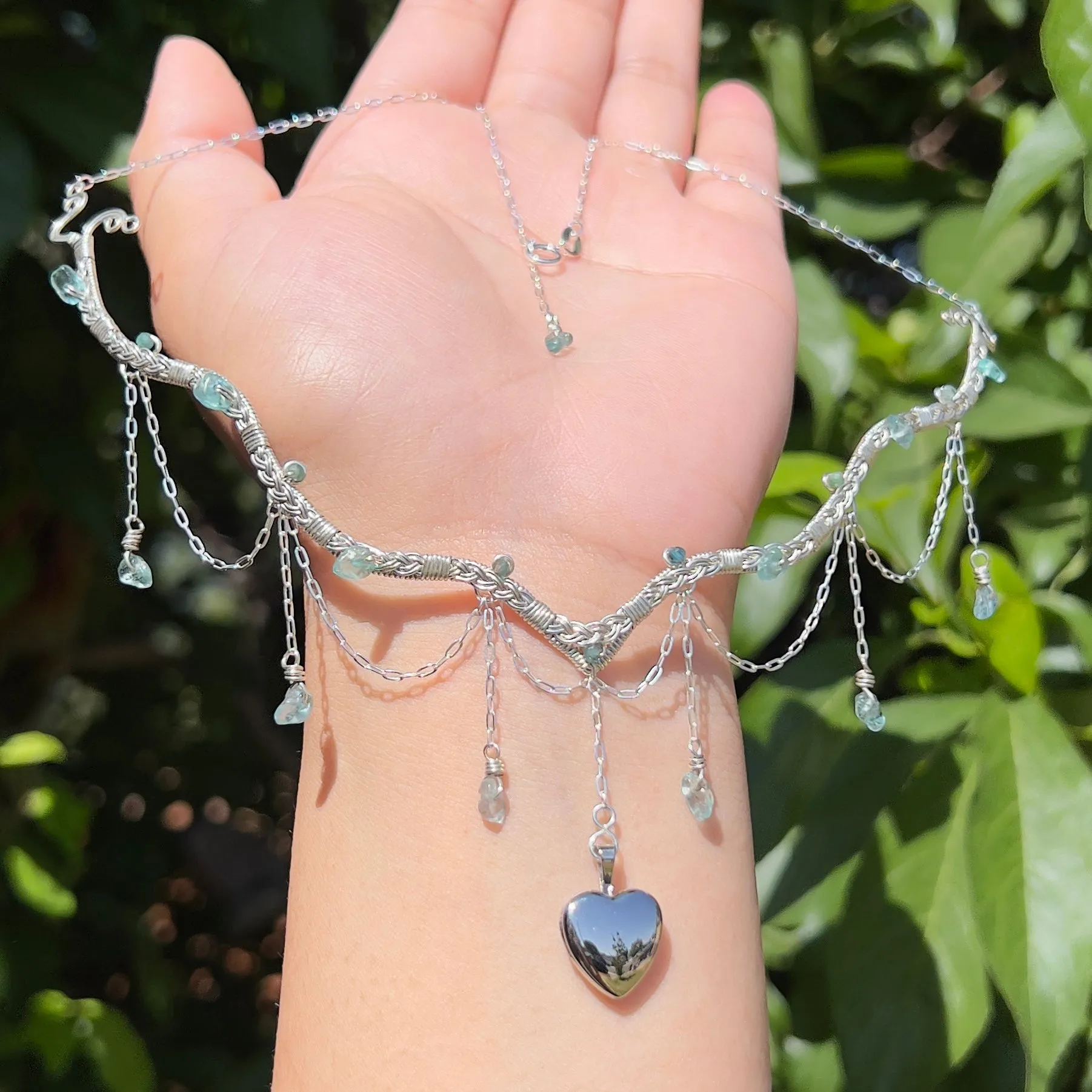 Astraea Lovers Locket in Blue Apatite .925 Sterling Silver ✵