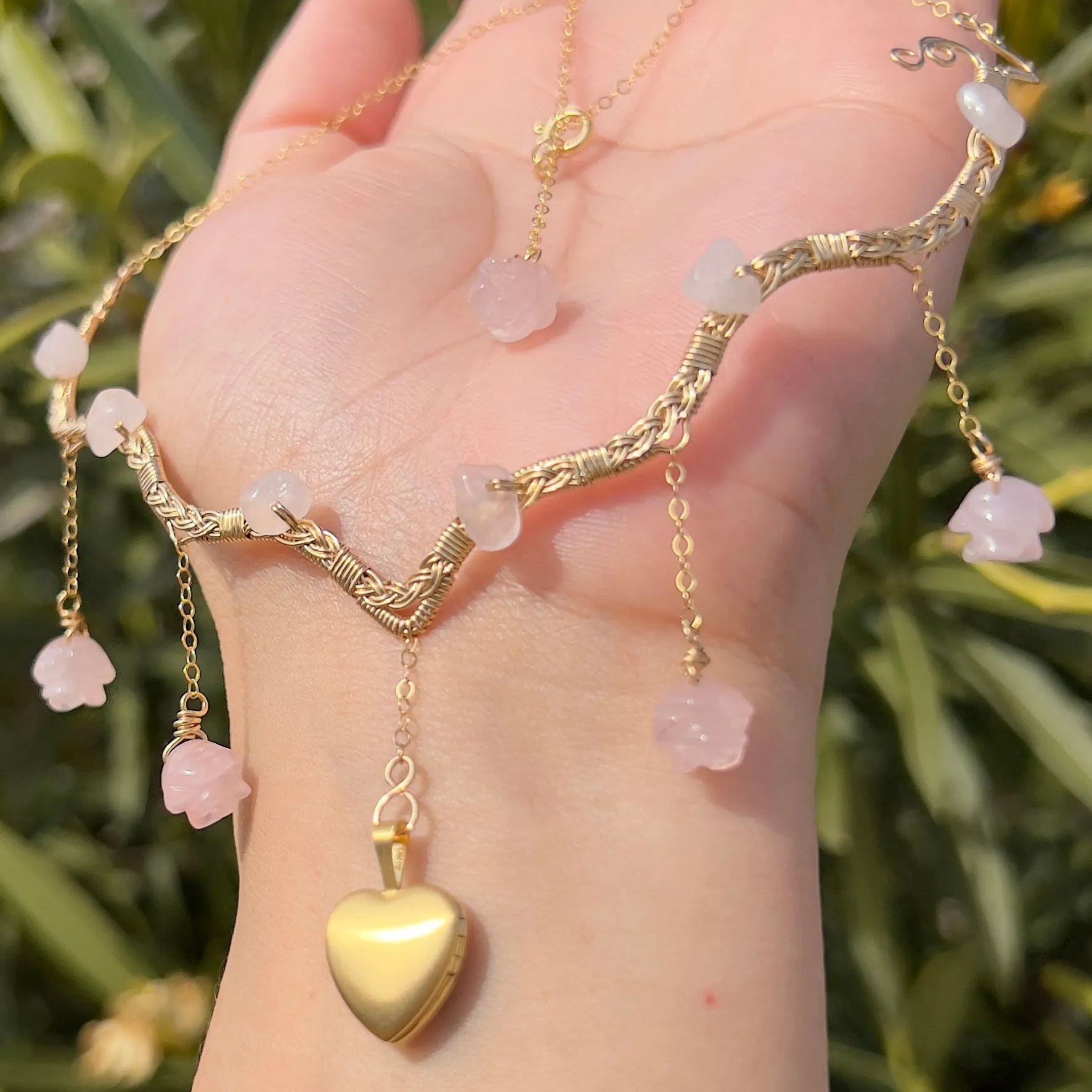 Astraea Lovers Locket Rose Quartz 14KGF ✵