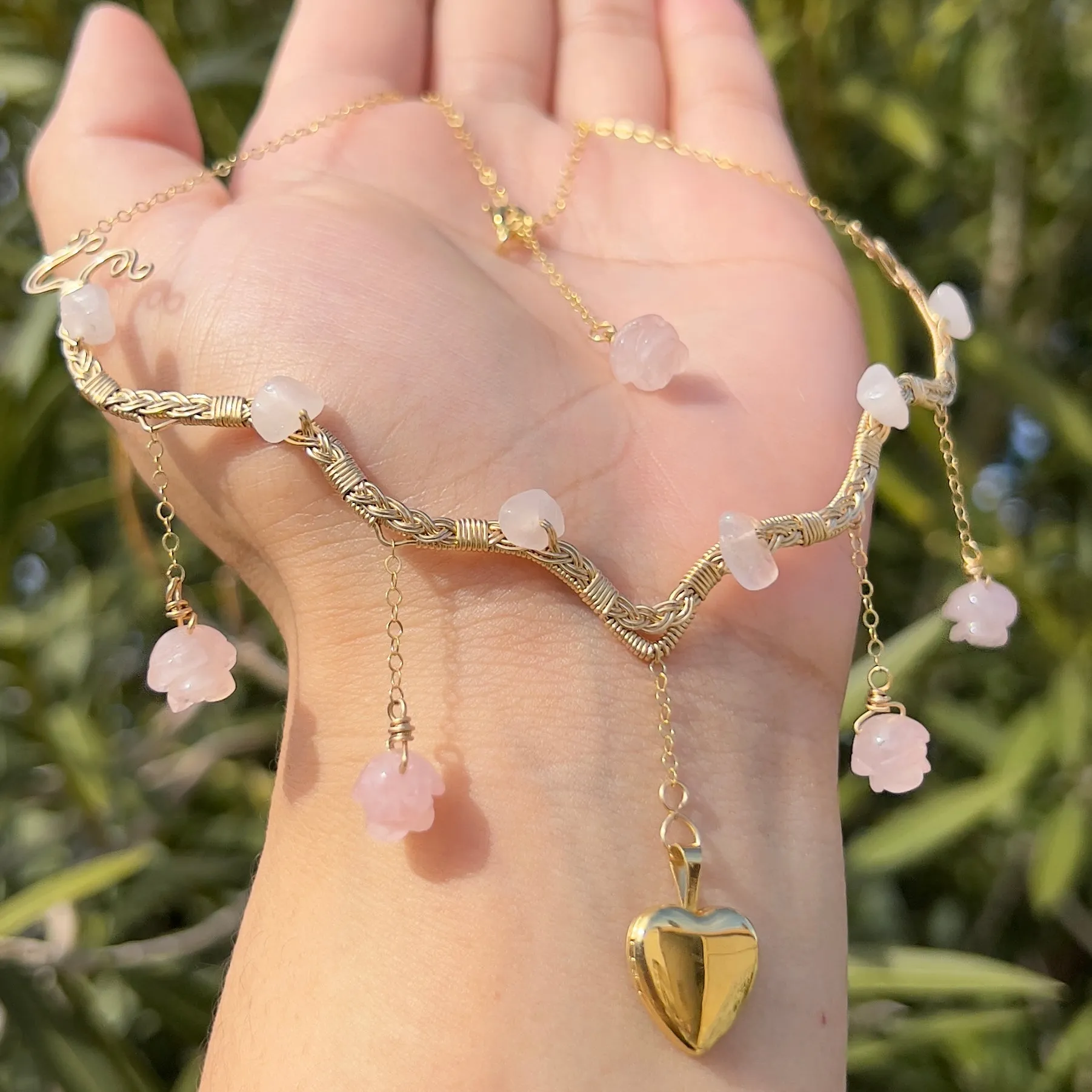 Astraea Lovers Locket Rose Quartz 14KGF ✵
