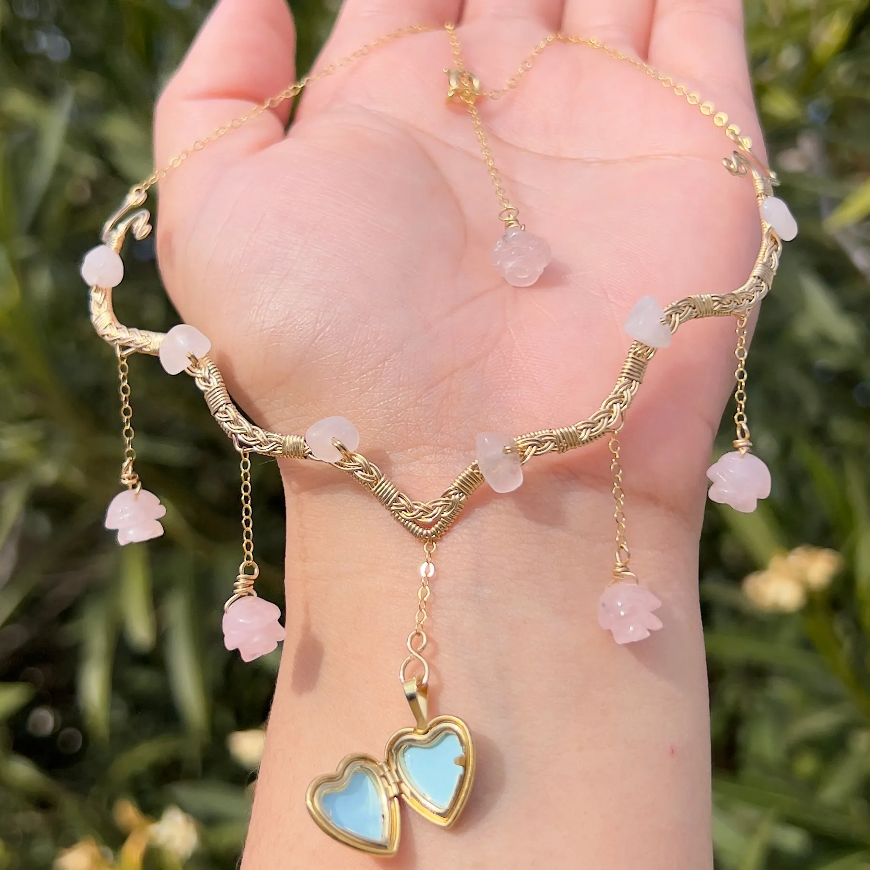 Astraea Lovers Locket Rose Quartz 14KGF ✵