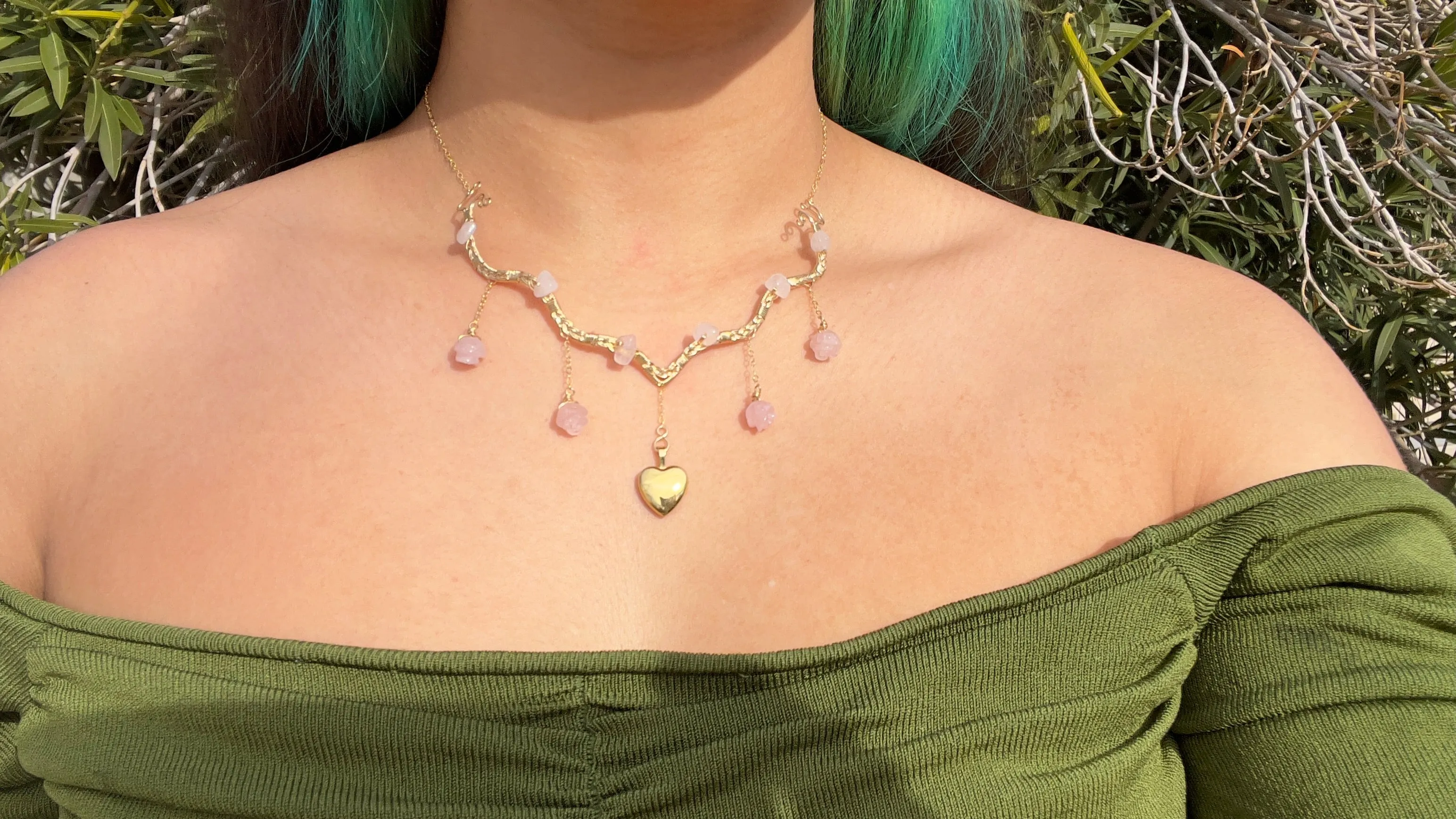 Astraea Lovers Locket Rose Quartz 14KGF ✵