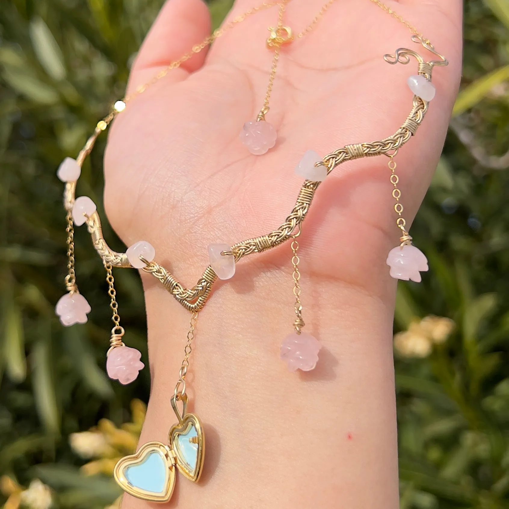 Astraea Lovers Locket Rose Quartz 14KGF ✵