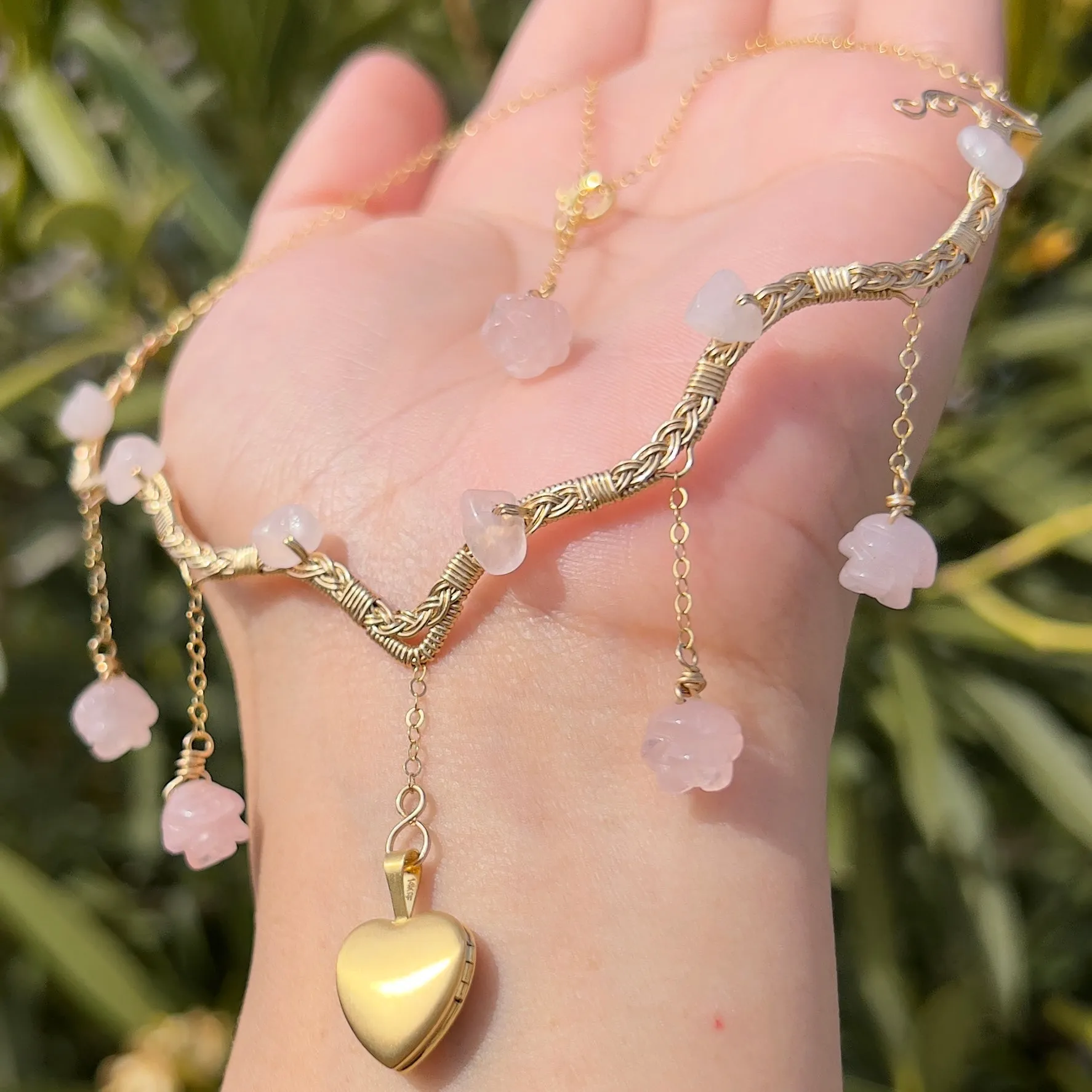 Astraea Lovers Locket Rose Quartz 14KGF ✵