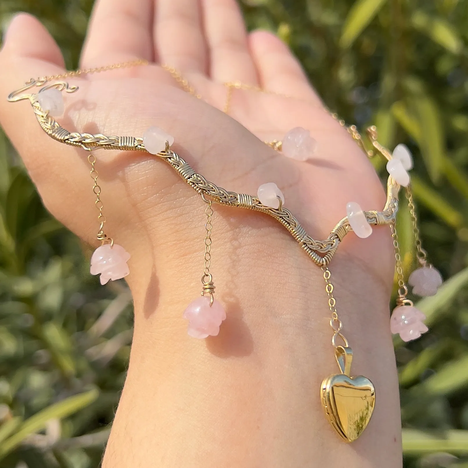 Astraea Lovers Locket Rose Quartz 14KGF ✵