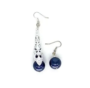 Asymmetrical Crystal Pearl Earrings - Cinderella (One-of-a-kind)