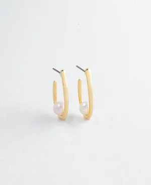 Aurelie Pearl Hoop Earrings