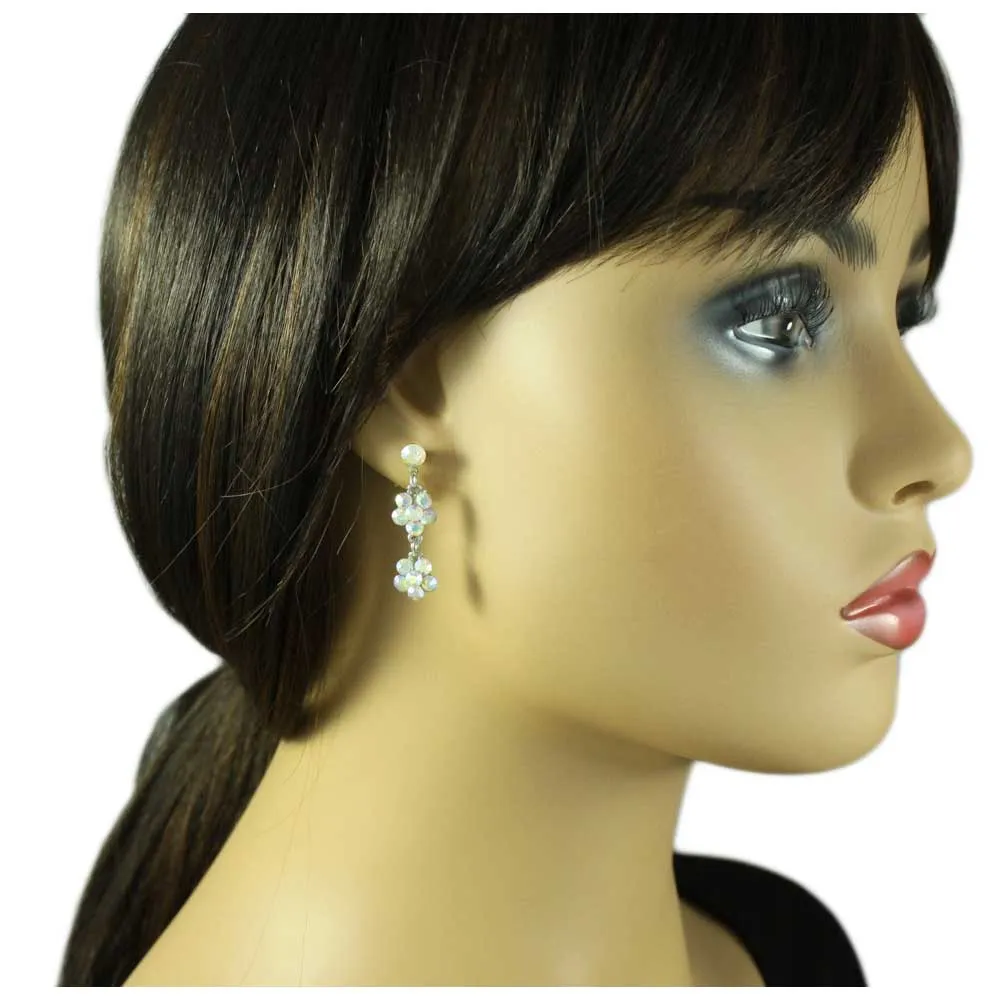 Aurora Borealis Crystal Daisies Y Necklace and Earring Boxed Gift Set - RSN328BS