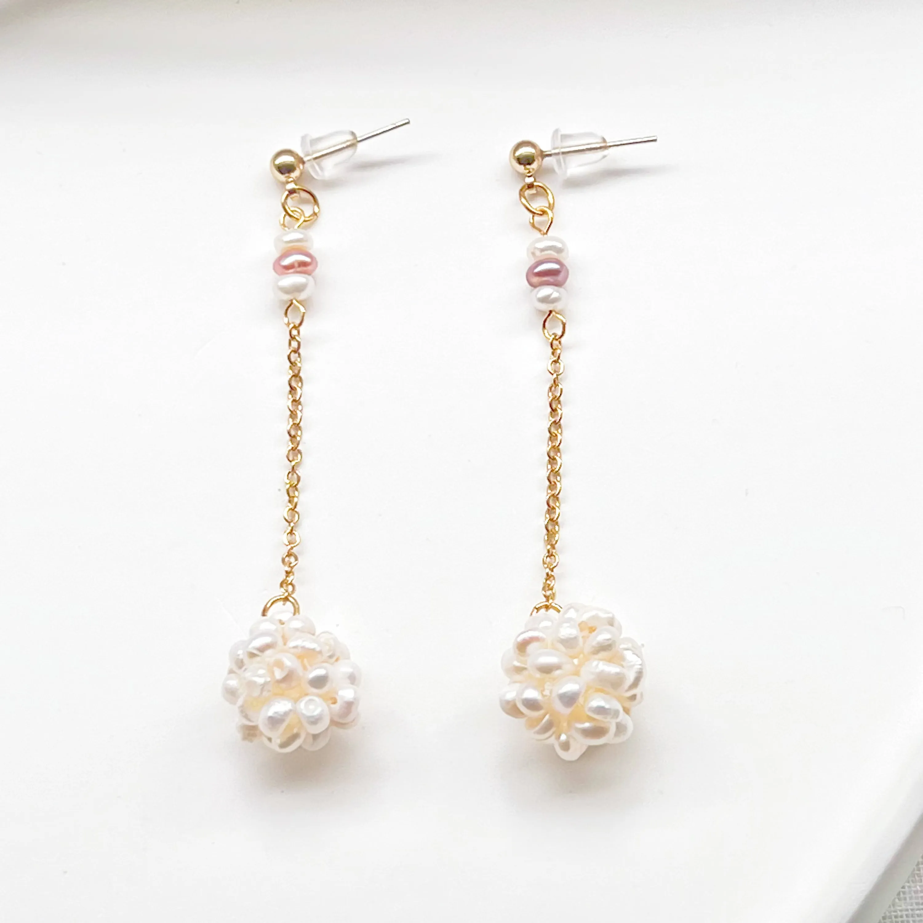 Baroque Pearl Long Drop Earrings