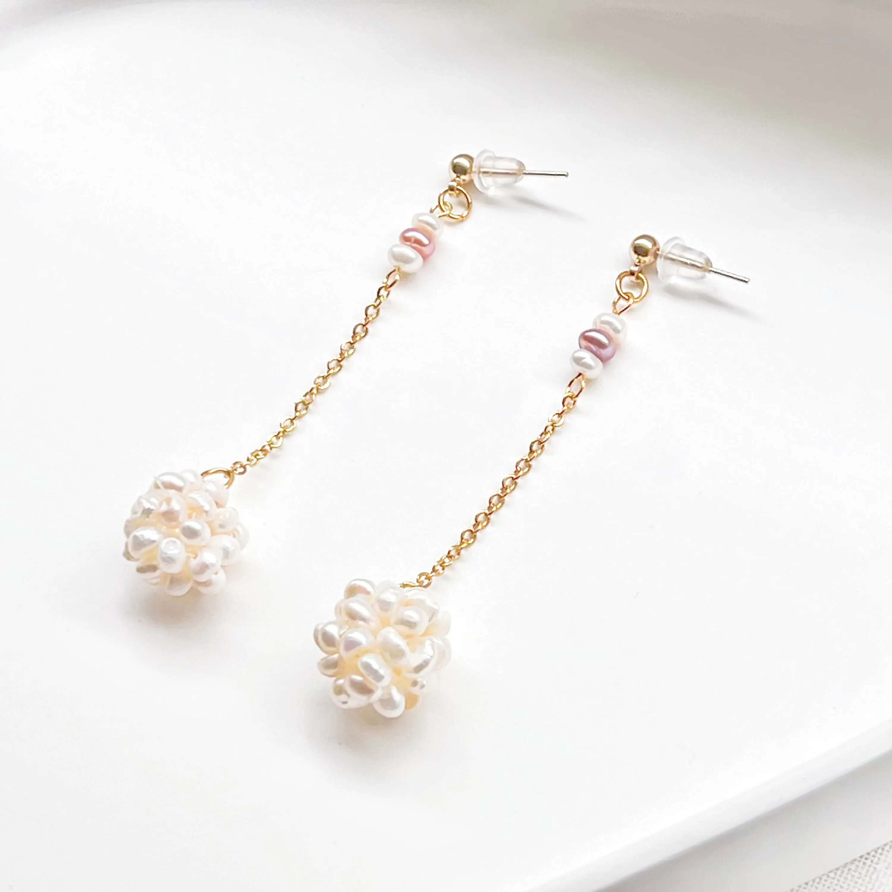 Baroque Pearl Long Drop Earrings