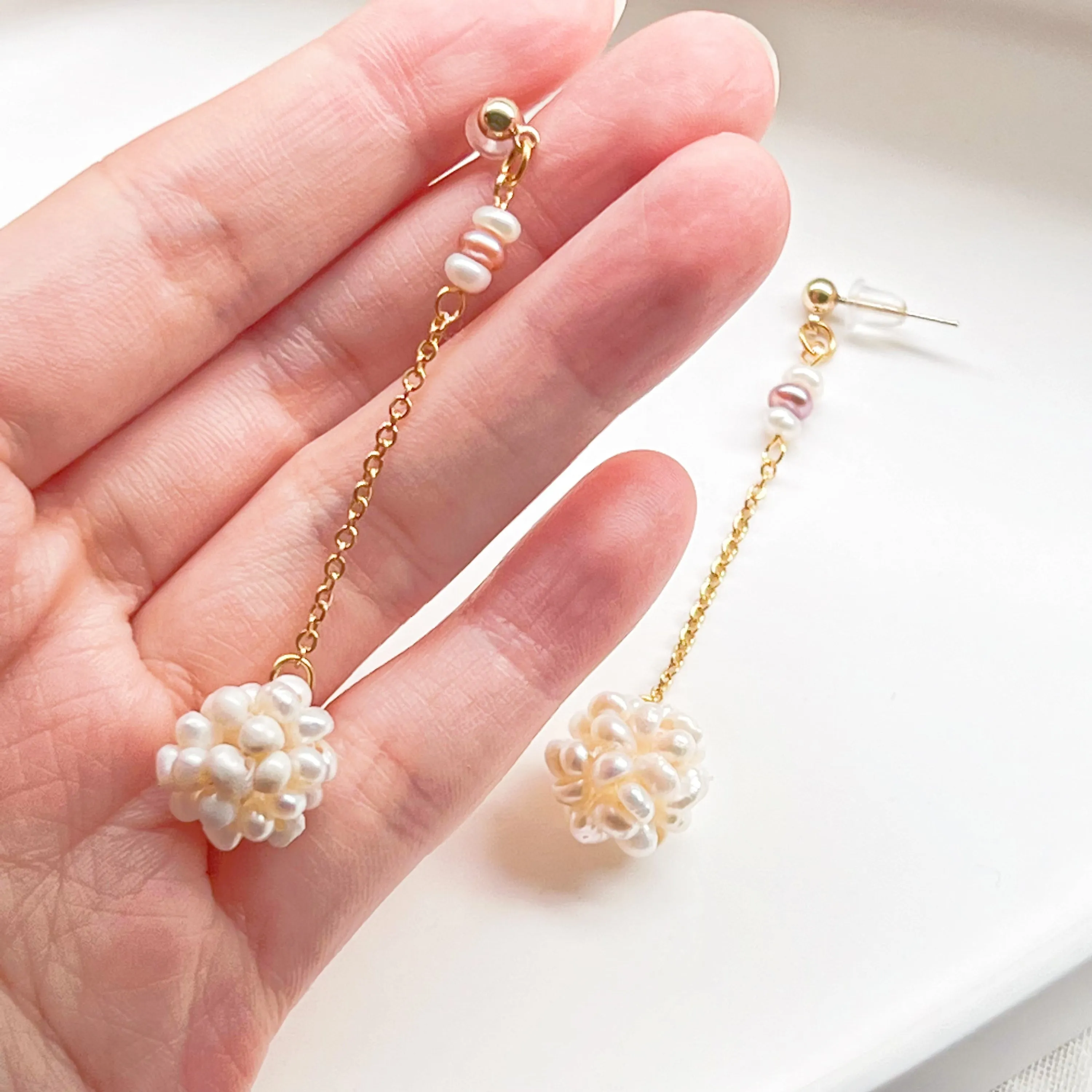 Baroque Pearl Long Drop Earrings