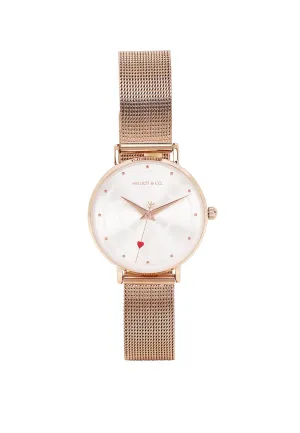Be My Love  Rose Gold Mesh Analogue Watch (Silver)