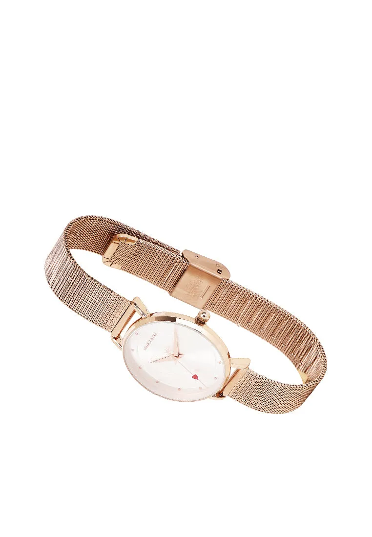 Be My Love  Rose Gold Mesh Analogue Watch (Silver)