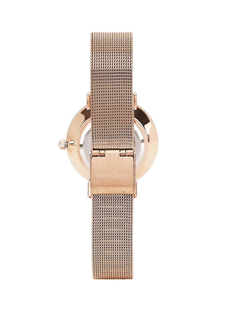 Be My Love  Rose Gold Mesh Analogue Watch (Silver)