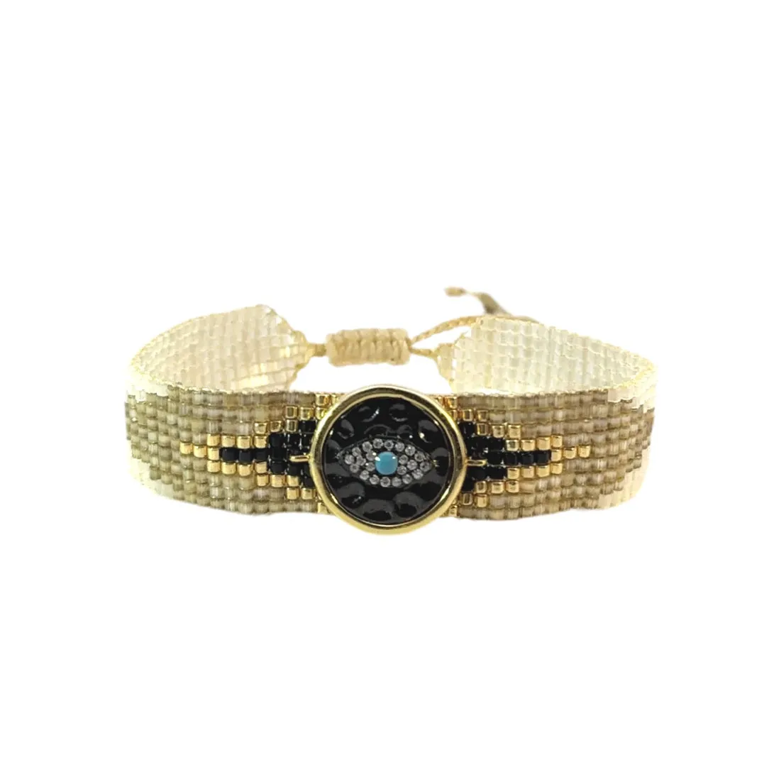 Beaded Round Eye Bracelet