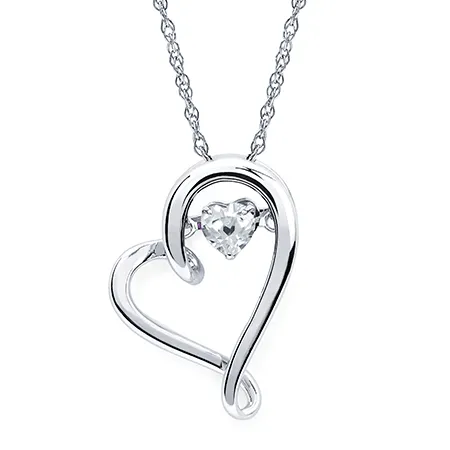 Ben Garelick "Shimmering Heart" White Sapphire Heart Pendant