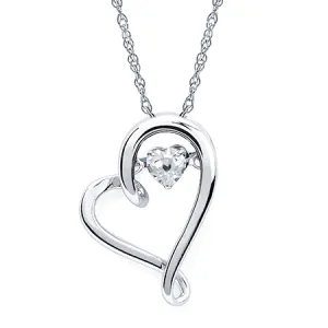 Ben Garelick "Shimmering Heart" White Sapphire Heart Pendant