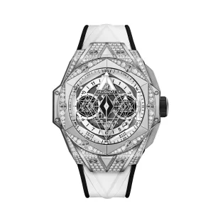 Big Bang SANG BLEU II TITANIUM WHITE PAVÉ Ref# 418.NX.2001.RX.1604.MXM20