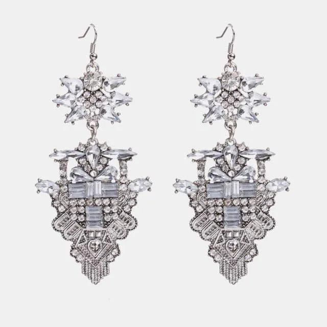 Big Drop Simulated-Pearl Pendants Earrings