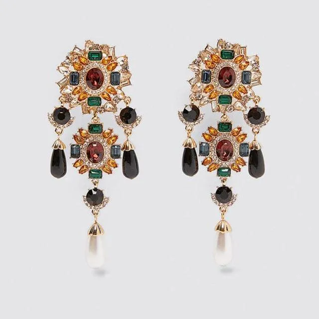 Big Drop Simulated-Pearl Pendants Earrings